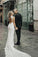 Charming Sheath Lace Bridal Gown with Slit Open Back Ivory Boho Wedding Dresses STC15124