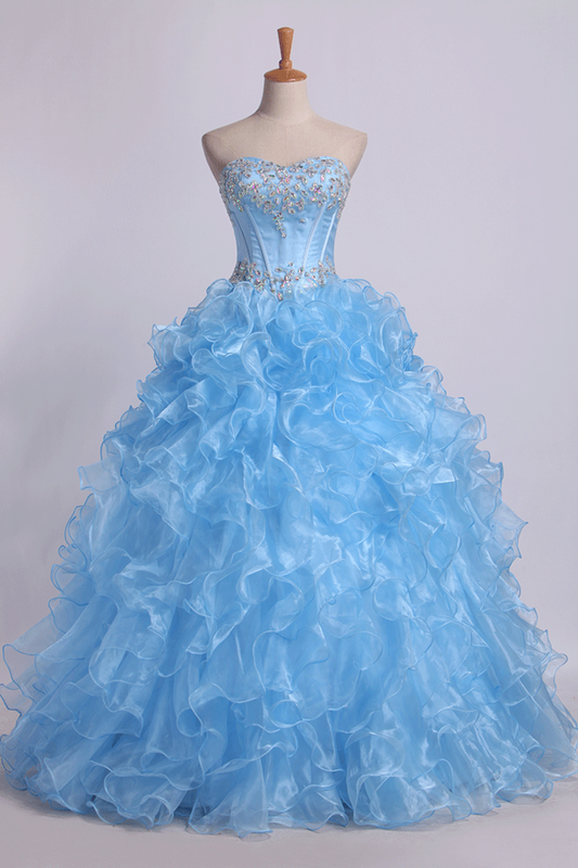 2024 Sweetheart Quinceanera Dresses Ball Gown Organza With
