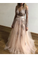 Sheer Round Neck Appliques Long Sleeves Tulle Prom Party STCP3AF4A68