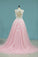 2024 Tulle Scoop Open Back With Applique And Sash Cathedral PKS68Q3X