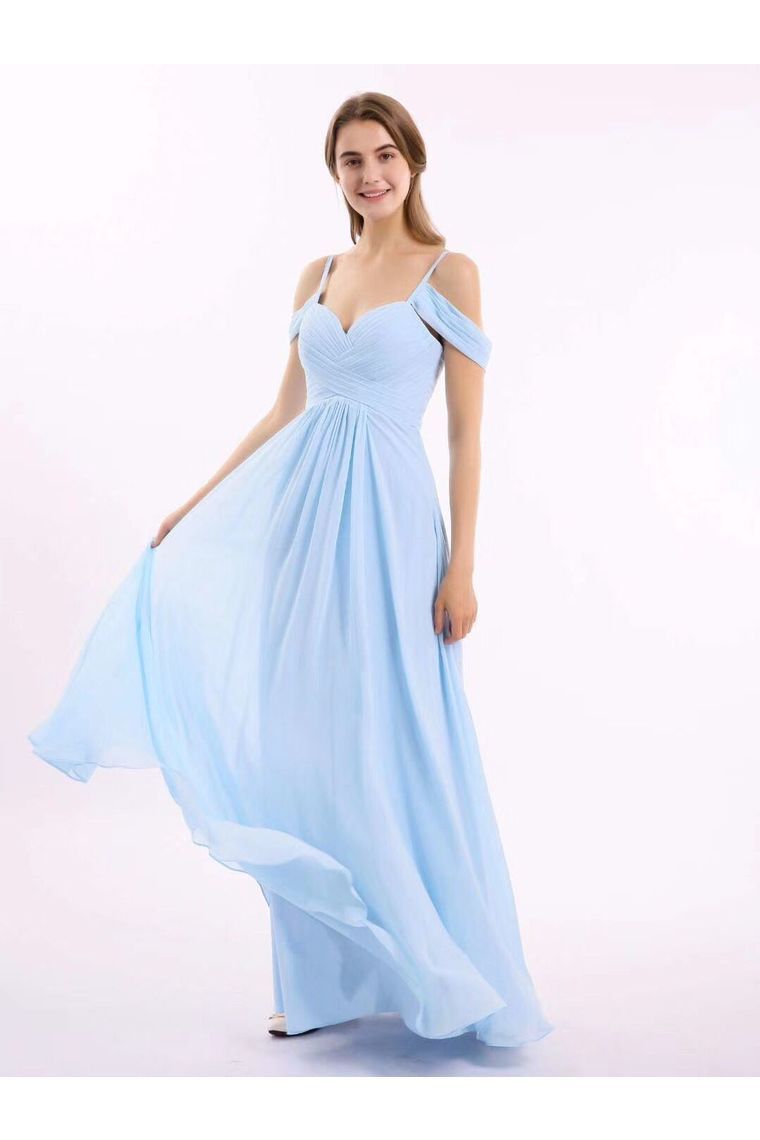 Prom Dresses Off The Shoulder A Line Chiffon Floor Length With