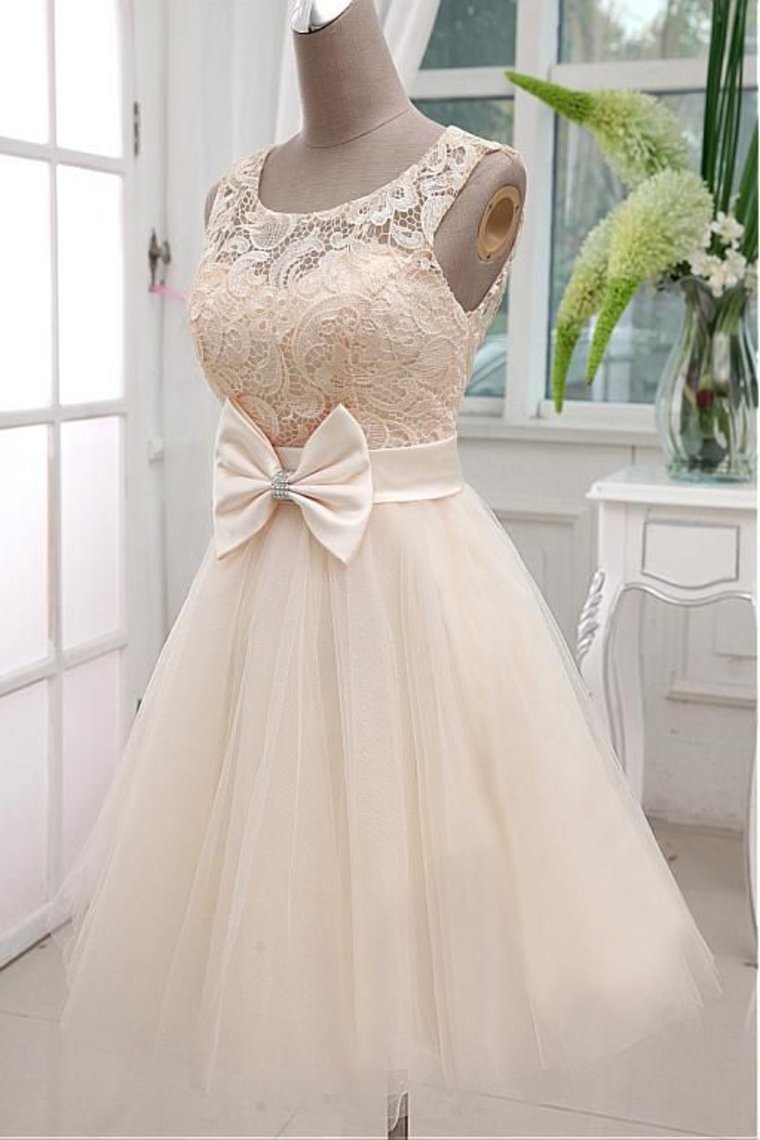 2024 A Line Scoop Tulle & Lace Homecoming Dresses With