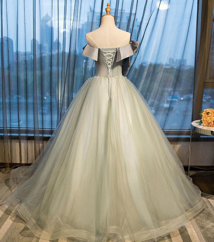 Ball Gown Strapless Appliques Beads Tulle Quinceanera Dresses with Lace up, Prom Dresses STC15564