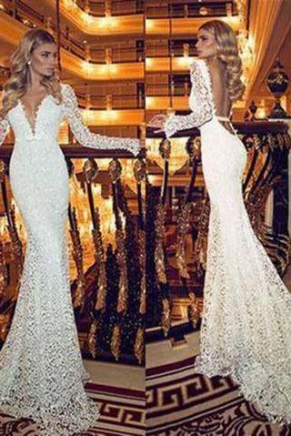 lace prom dress backless Prom Dress long prom dress elegant prom dress evening dress