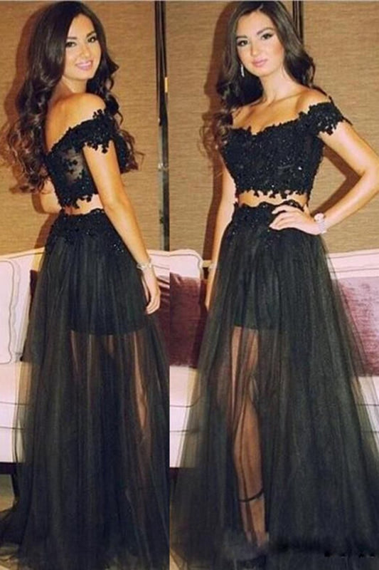 2024 Two Pieces Prom Dresses Tulle A Line With