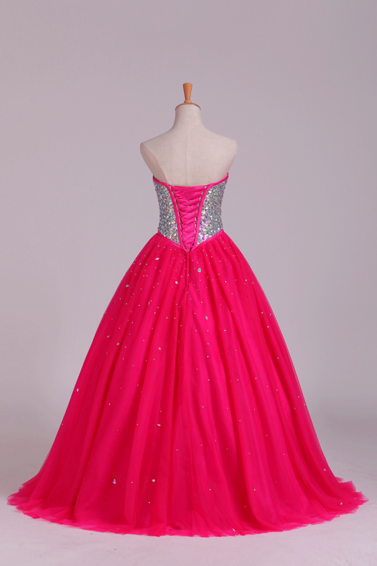 2024 Quinceanera Dresses Sweetheart Ball Gown Floor-Length Beaded
