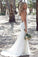 Sexy Spaghetti Straps Mermaid Lace Ivory Wedding Dresses, V Neck Beach Wedding Gowns STC15359