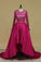2024 Asymmetrical Long Sleeves Taffeta & Tulle Prom Dresses
