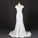 Mermaid V Neck Ivory Simple Wedding Dress, Satin Unique Long Wedding Gowns STC15268