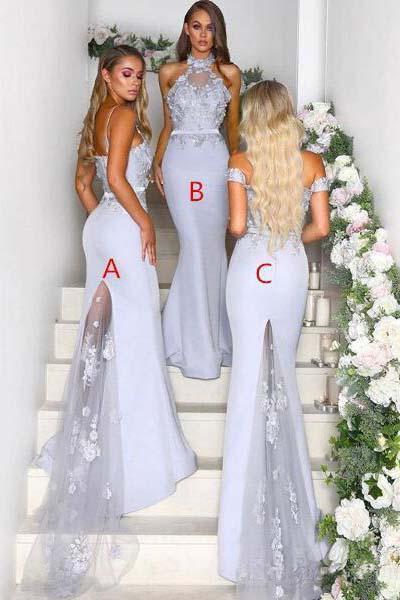 Different Styles Mermaid Off the Shoulder Purple Bridesmaid Dresses Wedding Party Dress