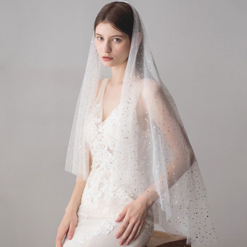 One Layer Tulle Ivory Mid Length Special Wedding Veil