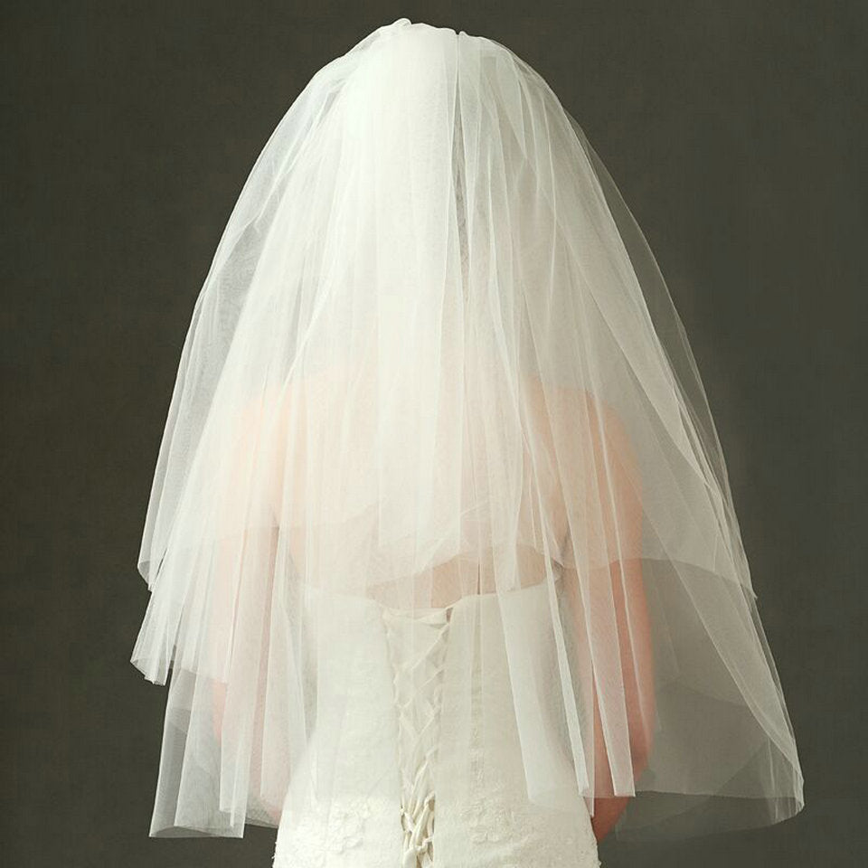 Long Chiffon Cathedral Veil for Wedding Cheap Wedding Veils