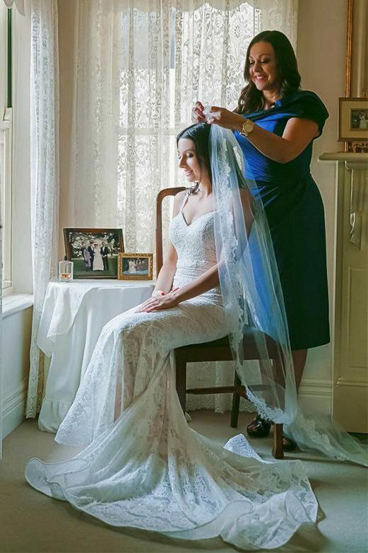 Mermaid Spaghetti Straps Ivory Sweetheart Wedding Dress Lace Bridal Gowns