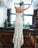 Elegant Lace Off White Sheath Prom Dresses, Lace Simple Wedding Dresses STC15171