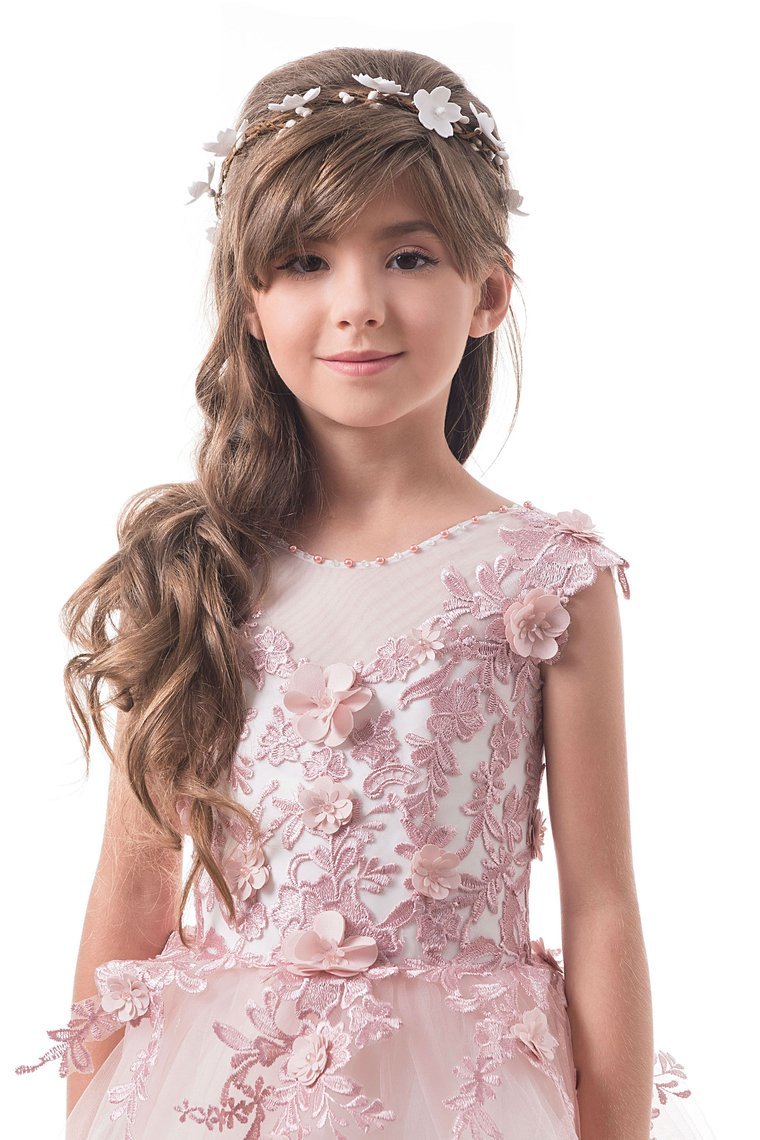 2024 Tulle Flower Girl Dresses Scoop With Applique And Handmade Flowers