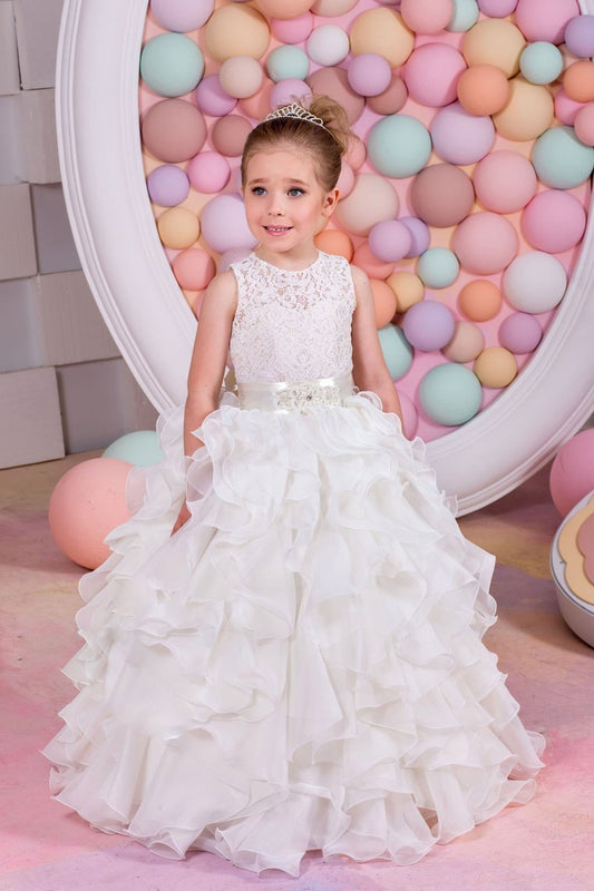 2024 Flower Girl Dresses A Line Chiffon & Lace With Sash Lace