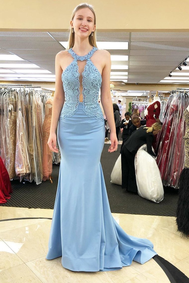 2024 Prom Dresses Mermaid Satin With Appliques Sweep