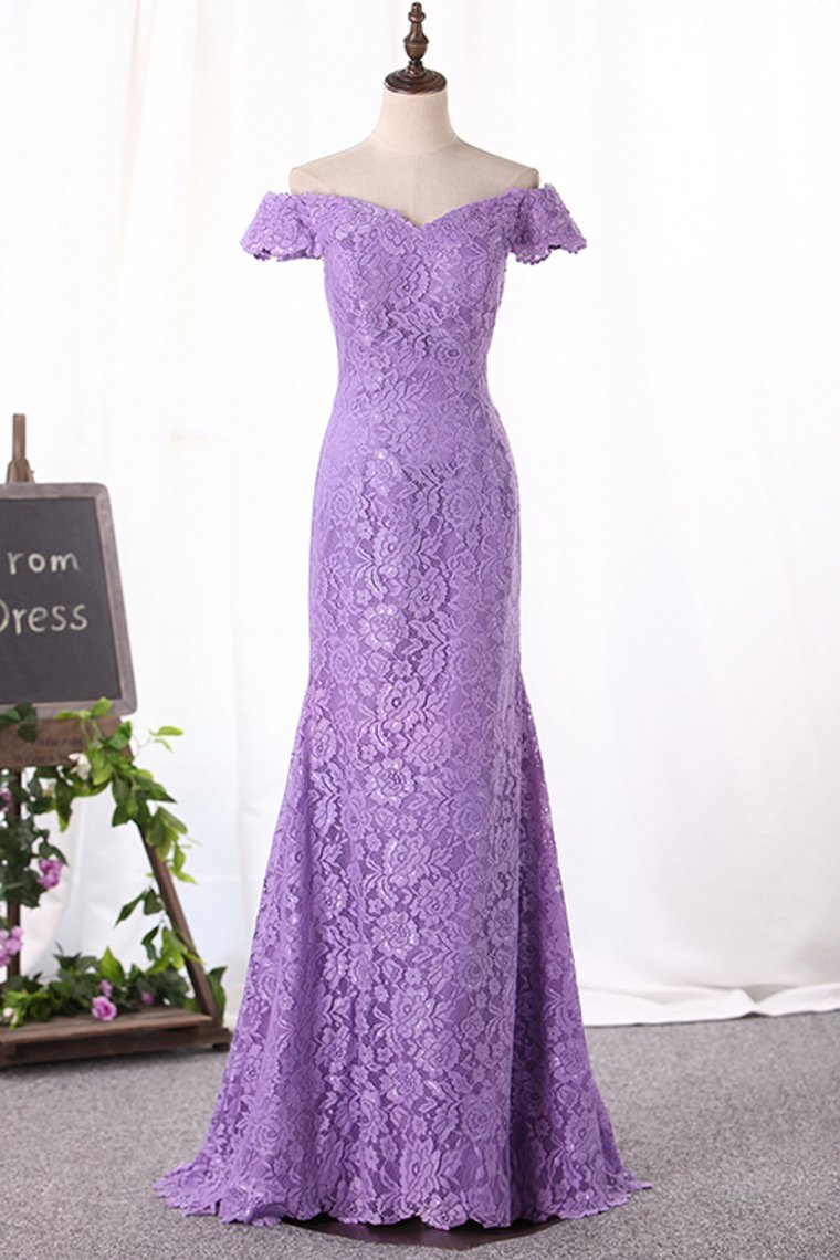 New Arrival Mother Of The Bride Dresses Off The Shoulder Lace Floor