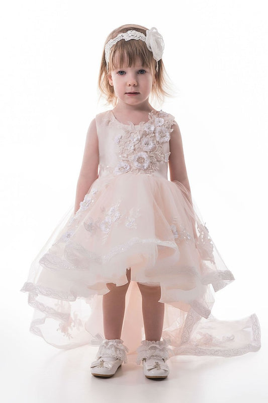 2024 Asymmetrical Scoop Tulle With Applique Flower Girl Dresses A