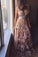 Deep V Neck Lace Applique A-line Prom Dresses, Beads Long Formal Dresses STC15139