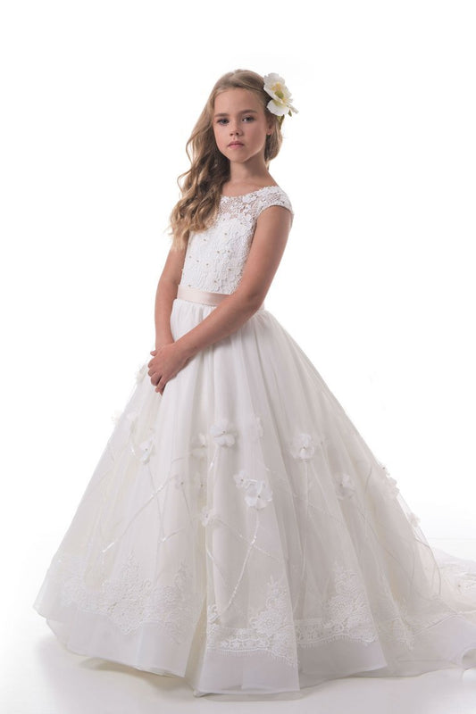 2024 New Arrival Flower Girl Dresses A Line Scoop With Applique And Beads