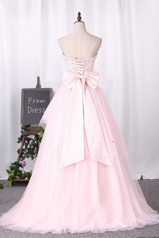 2024 Ball Gown Sweetheart Tulle Quinceanera Dresses With