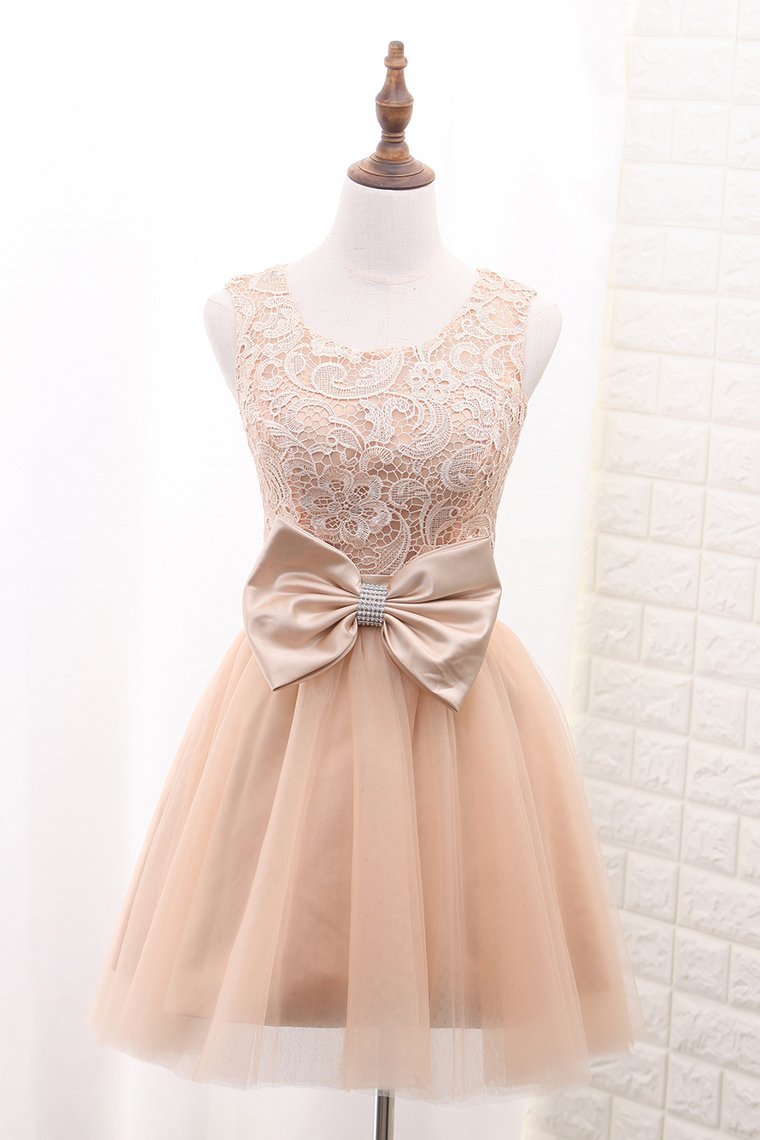 2024 Tulle & Lace Homecoming Dresses Scoop A Line