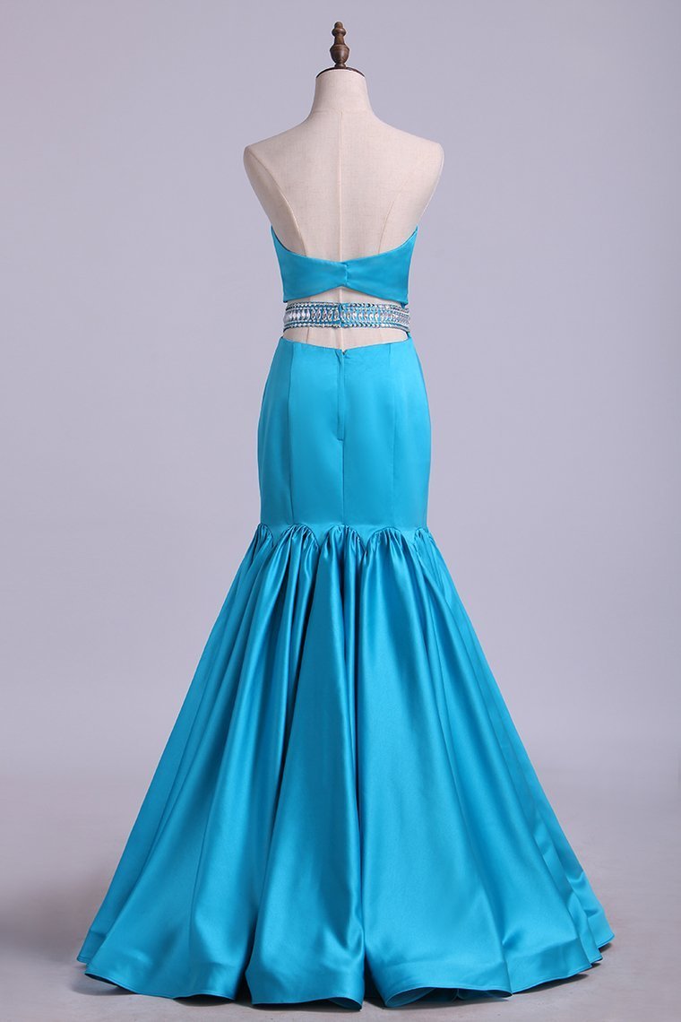 Sweetheart Mermaid Prom Dresses With Beading