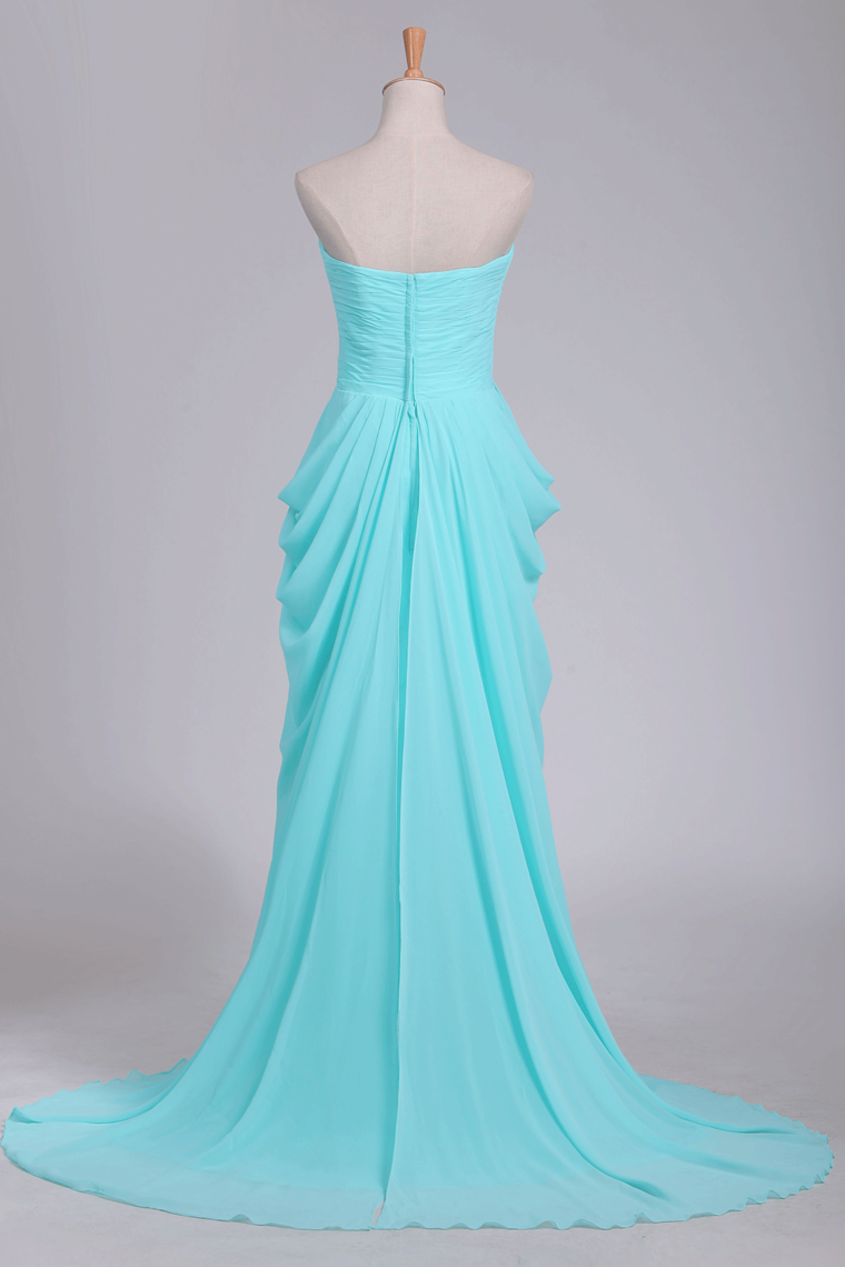 Prom Dresses Sweetheart A Line Chiffon With Beads And