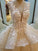 Lace Appliqued And Flowers Chapel Train Pretty Ball Gown Wedding Dresses