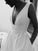Stunning V-Neck Satin Straps Ivory Wedding Dresses A-line Bridal Gowns with Pockets V Back STC14983