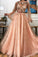 Charming A Line Long Sleeve Long Party Dresses Flowers Tulle Beads Formal Dresses STC15090