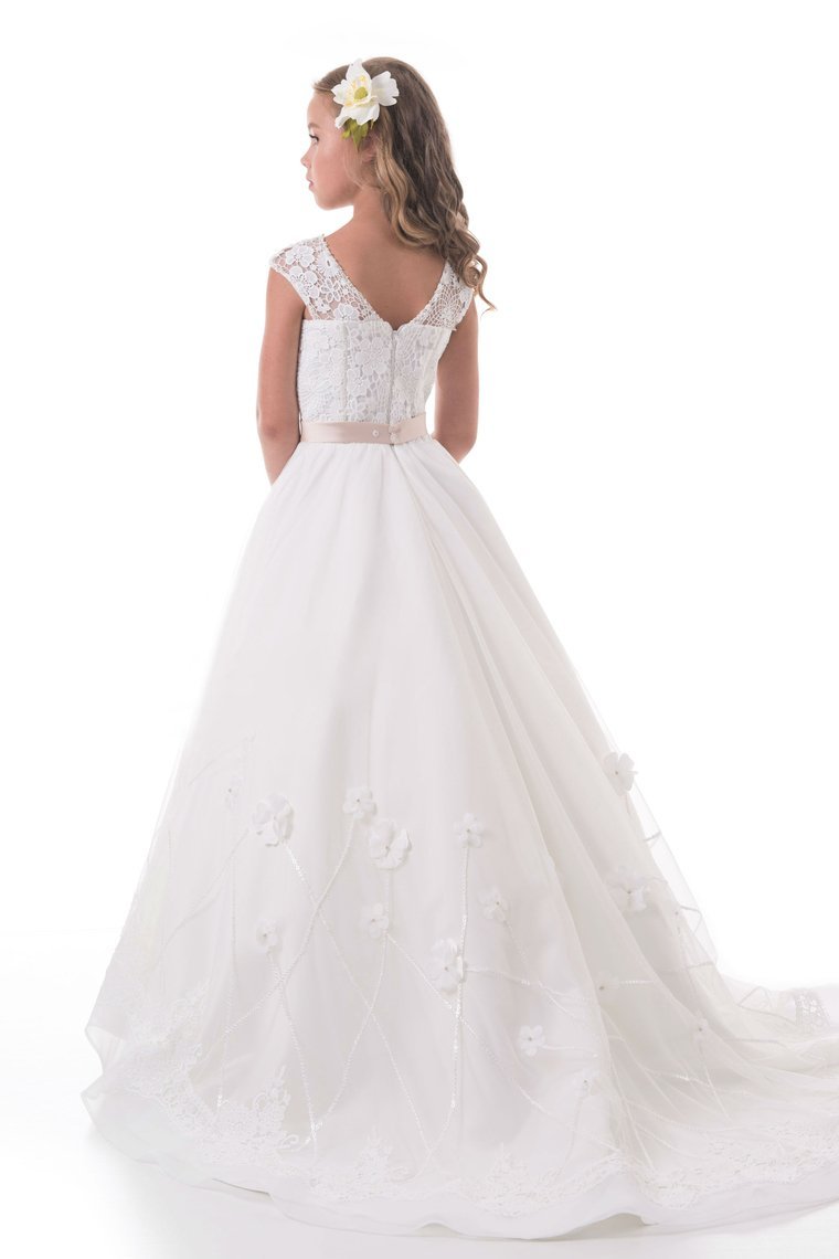 2024 New Arrival Flower Girl Dresses A Line Scoop With Applique And Beads