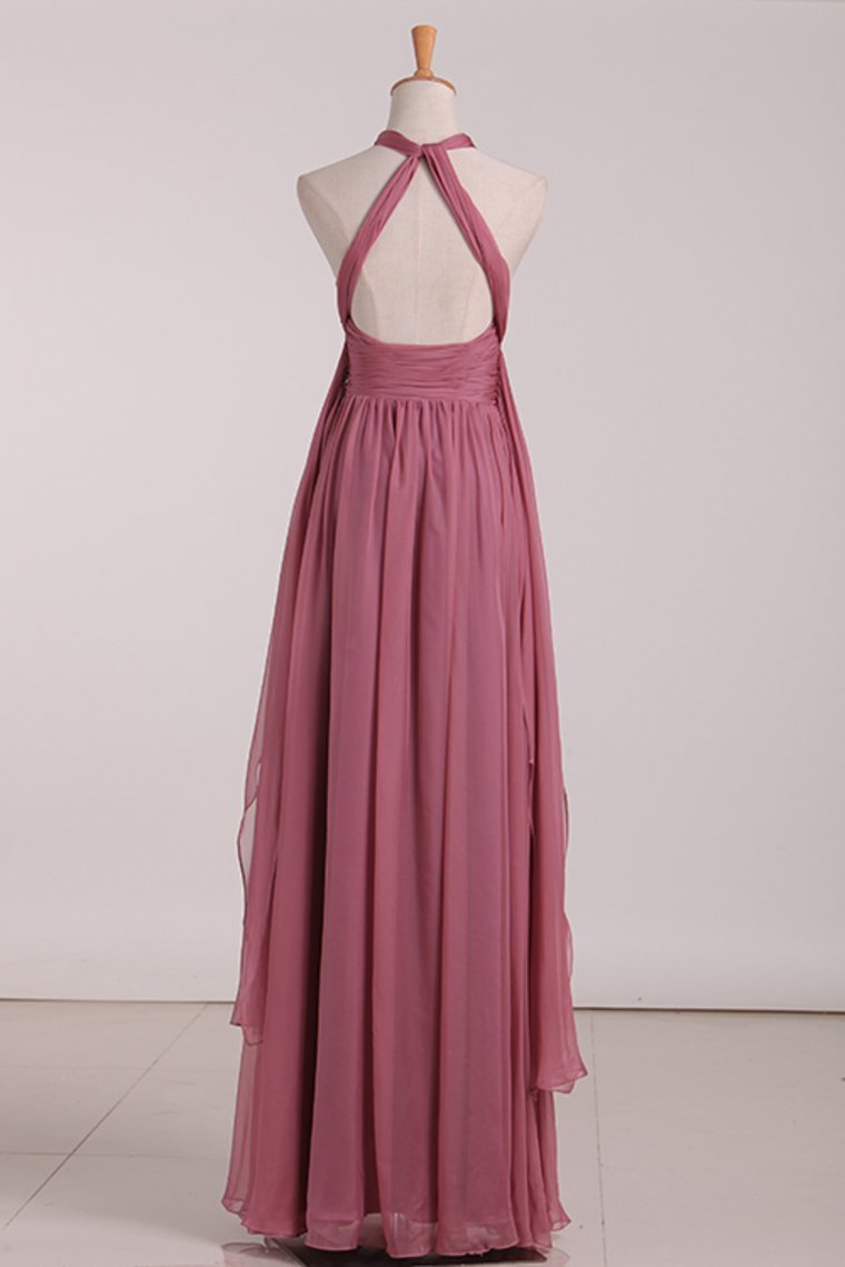 Sexy Open Back Bridesmaid Dresses Chiffon With