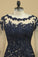 Long Sleeves Prom Dresses Deep V Back Mermaid Tulle Court Train With Applique