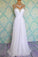 White Beading Long Chiffon Prom Dresses Evening Dresses