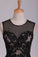 Homecoming Dresses A Line Scoop Black Lace With Beads & Applique