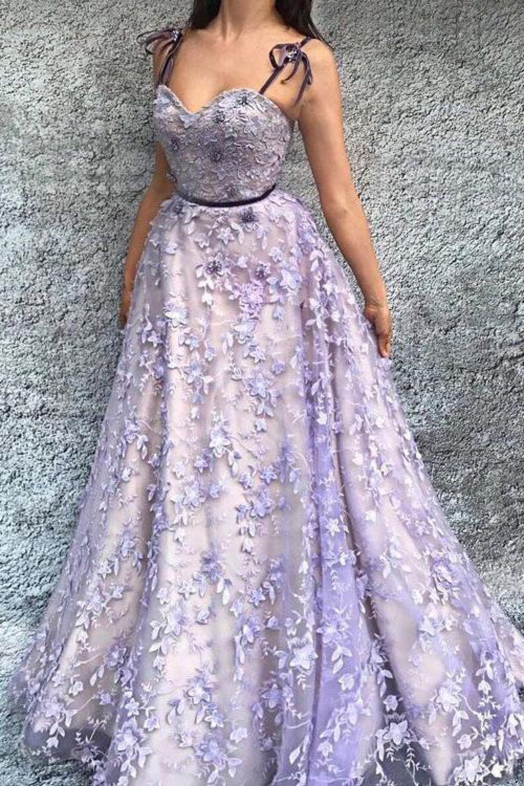 2024 Beautiful Prom Dresses Spaghetti Straps A Line Lace Prom Dress Sexy Evening