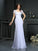 Sheath/Column V-neck Lace Short Sleeves Long Chiffon Wedding Dresses TPP0006494