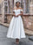 A-Line/Princess Satin Ruffles Off-the-Shoulder Sleeveless Ankle-Length Wedding Dresses TPP0006529