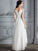 A-Line/Princess V-neck Short Sleeves Asymmetrical Tulle Wedding Dresses TPP0006307