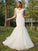 Trumpet/Mermaid Tulle Applique Sweetheart Sleeveless Sweep/Brush Train Wedding Dresses TPP0006506