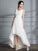 A-Line/Princess V-neck Short Sleeves Asymmetrical Tulle Wedding Dresses TPP0006307