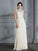 A-Line/Princess Scoop Chiffon Sleeveless Floor-Length Wedding Dresses TPP0006190