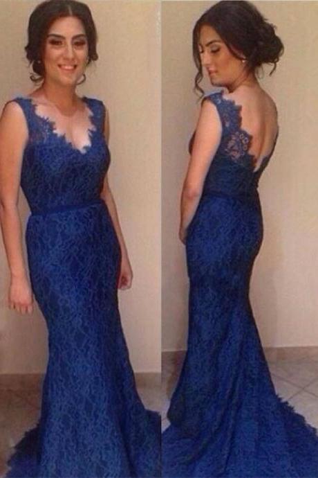 blue prom dress long lace prom dress mermaid prom dress charming evening gown 2024