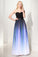 Elegant A Line Ombre Sweetheart Black Lace up Sleeveless Evening Prom Dresses