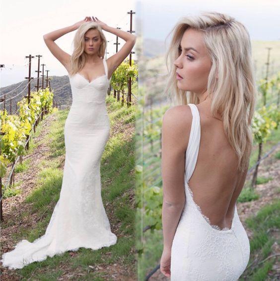 Gorgeous Backless Sweetheart Mermaid Lace Sexy Long Wedding Dresses